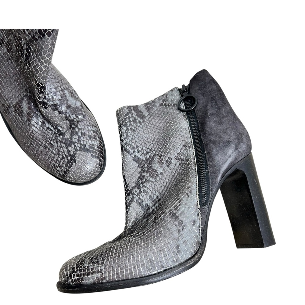 Rag & Bone New York Snakeskin Suede Block Heel Ankle Boots Women’s 9.5